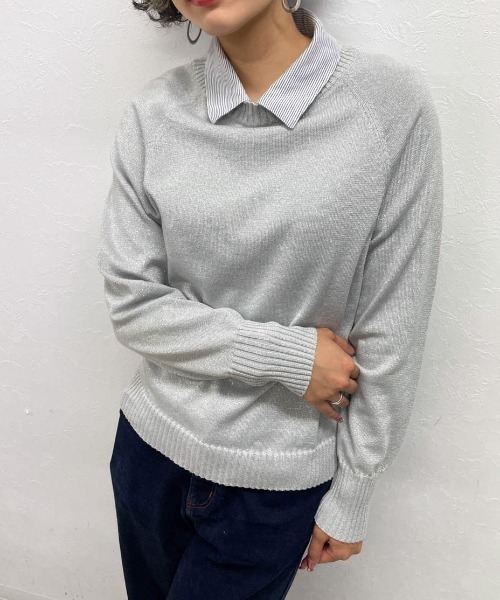 【セール】ラメ入りニットプルオーバー《洗濯機で洗える》（ニット/セーター）｜ENIM BY VICKY（エニムバイビッキー）