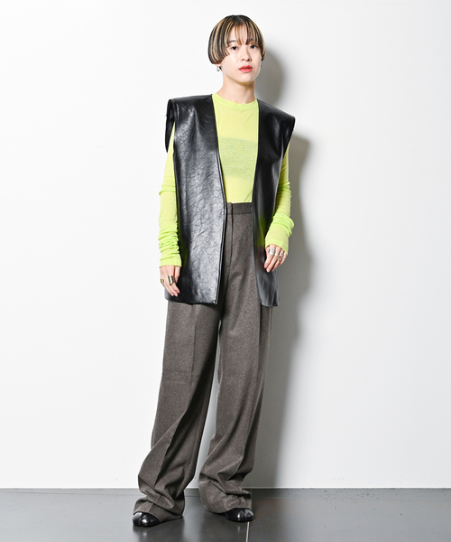 SAYAKADAVIS(サヤカディヴィス)の「SAYAKA DAVIS SHEER LONG TEE TCS60-TWR:カットソー(Tシャツ/カットソー・レディース・グリーン・SMALL)」の10枚目の写真