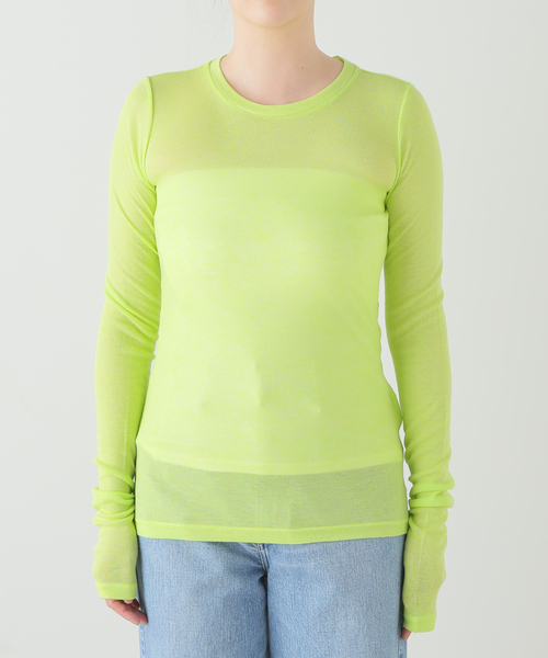 SAYAKADAVIS(サヤカディヴィス)の「SAYAKA DAVIS SHEER LONG TEE TCS60-TWR:カットソー(Tシャツ/カットソー・レディース・グリーン・SMALL)」の11枚目の写真