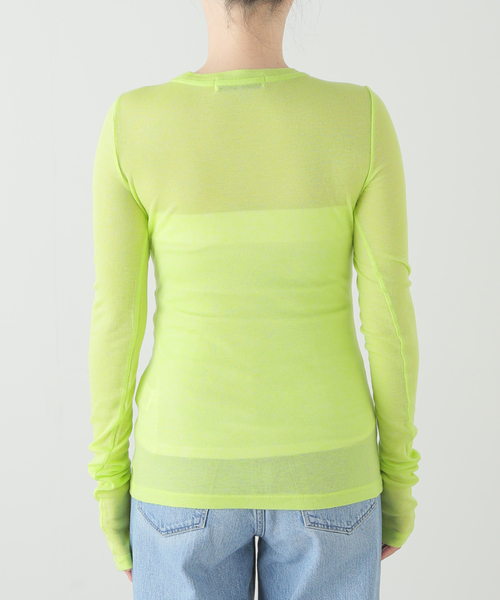 SAYAKADAVIS(サヤカディヴィス)の「SAYAKA DAVIS SHEER LONG TEE TCS60-TWR:カットソー(Tシャツ/カットソー・レディース・グリーン・SMALL)」の13枚目の写真