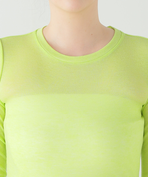 SAYAKADAVIS(サヤカディヴィス)の「SAYAKA DAVIS SHEER LONG TEE TCS60-TWR:カットソー(Tシャツ/カットソー・レディース・グリーン・SMALL)」の14枚目の写真