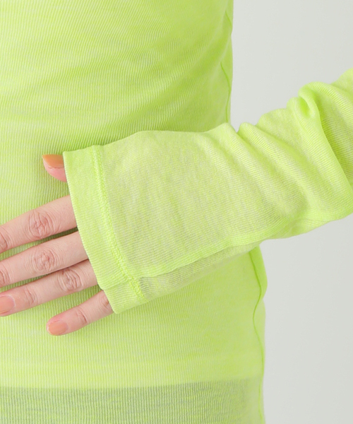 SAYAKADAVIS(サヤカディヴィス)の「SAYAKA DAVIS SHEER LONG TEE TCS60-TWR:カットソー(Tシャツ/カットソー・レディース・グリーン・SMALL)」の3枚目の写真