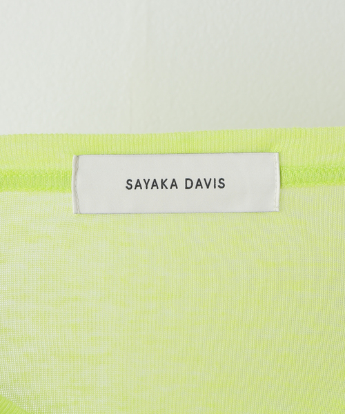SAYAKADAVIS(サヤカディヴィス)の「SAYAKA DAVIS SHEER LONG TEE TCS60-TWR:カットソー(Tシャツ/カットソー・レディース・グリーン・SMALL)」の5枚目の写真