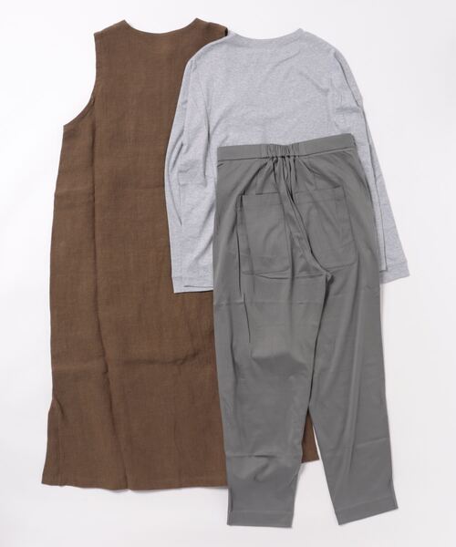 aunt lily（アントリリー）の「リネンジレ／ジャージセットＵＰ（ベスト・レディース・ブラック/カーキ・M/L～LL）」の3枚目の写真