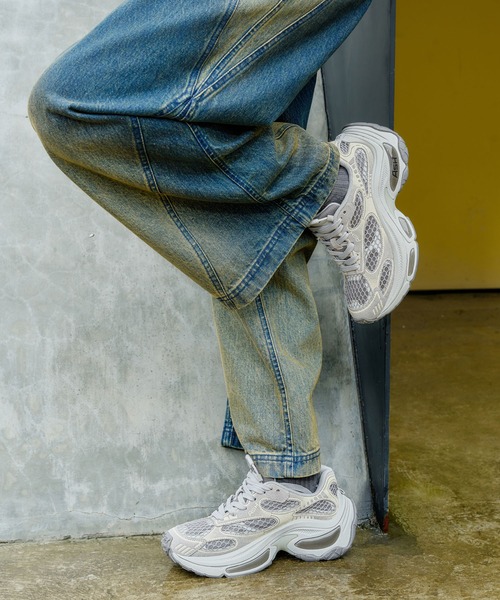アッシュ Tb.490 Grain Shimmer Silver & Burgundy Leather Sneakers | ALOHAS