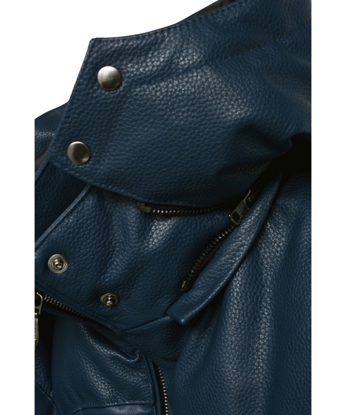 TORNADO MART（トルネードマート）の「TORNADO MART∴コンビレザーダウンブルゾン（ブルゾン・メンズ・ブルー/ブラック・M/L/LL）」の8枚目の写真