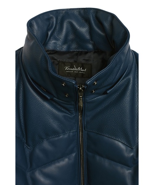 TORNADO MART（トルネードマート）の「TORNADO MART∴コンビレザーダウンブルゾン（ブルゾン・メンズ・ブルー/ブラック・M/L/LL）」の6枚目の写真