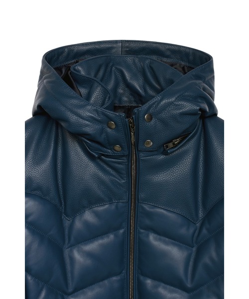 TORNADO MART（トルネードマート）の「TORNADO MART∴コンビレザーダウンブルゾン（ブルゾン・メンズ・ブルー/ブラック・M/L/LL）」の7枚目の写真