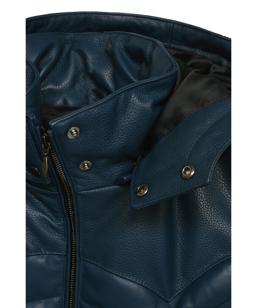 TORNADO MART（トルネードマート）の「TORNADO MART∴コンビレザーダウンブルゾン（ブルゾン・メンズ・ブルー/ブラック・M/L/LL）」の9枚目の写真