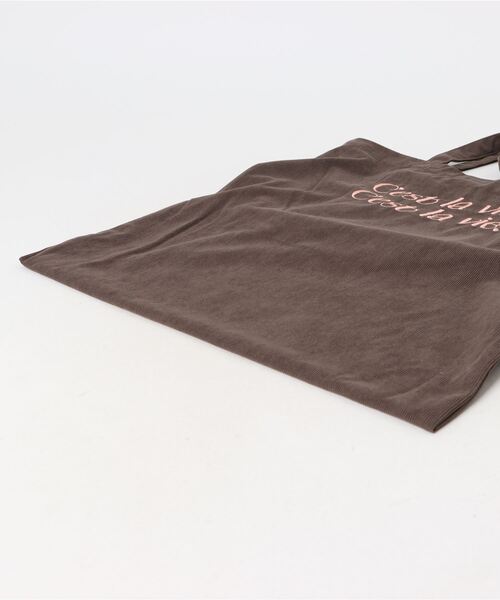 LOSUCA(ロスカ)の「コーデュロイ刺繍バッグ / A4収納可 収納あり 大容量 スクール オフィスカジュアル 通勤 通学 旅行 ナチュラル フレンチ シティガール レトロ ヴィンテージ(トートバッグ・レディース・ベージュ/マスタード/グレイッシュベージュ/ブルー/ピンク・FREE)」の22枚目の写真