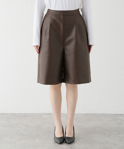 【セール】【TORRAZZO DONNA/トラッゾドンナ】Faux Leather Short Pants：ショートパンツ（その他パンツ）｜Torrazzo Donna（トラッゾドンナ）