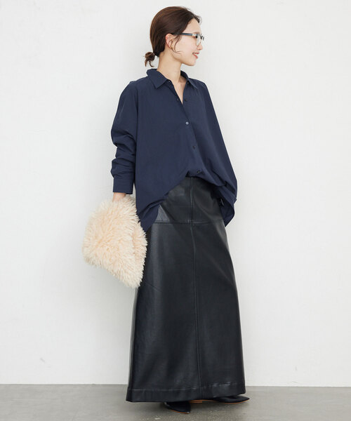 SLOBE IENA(スローブイエナ)の「over size shirt(シャツ/ブラウス・レディース・ホワイト/ベージュ/ネイビー・FREE)」の8枚目の写真