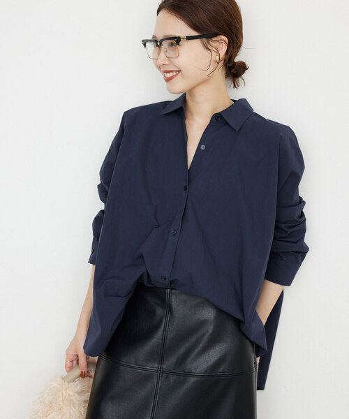 SLOBE IENA(スローブイエナ)の「over size shirt(シャツ/ブラウス・レディース・ホワイト/ベージュ/ネイビー・FREE)」の11枚目の写真