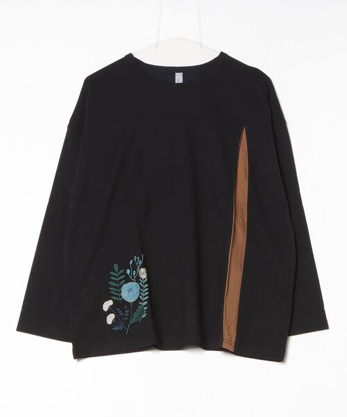 tシャツ EMAGO レイヤード風刺繍プルオーバー レディース Emago tシャツ EMAGO レイヤード風刺繍プルオーバー レディース