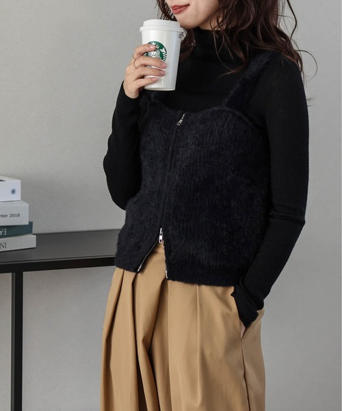 AMELY（エミリー）の「ダブルジップニットビスチェ（ベスト