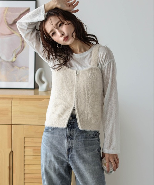 ダブルジップニットビスチェ（ベスト）｜AMELY（エミリー）の
