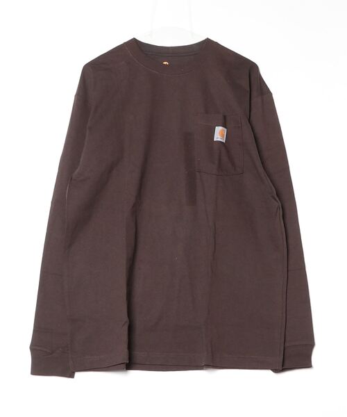 Carhartt(カーハート)の「【T9】【CARHARTT/カーハート】LONG SLEEVE WORKWEAR POCKET ヘビーオンスビッグシルエットポケットロンT K126(Tシャツ/カットソー・メンズ・グリーン系1/ダークオレンジ/ワインレッド/オリーブドラブ/ブルー/スモークピンク/ダークブルー/チェリーレッド/ライム/グリーン/オレンジ系/マルーン/ブルー系その他/チャコールグレー/ブルー系その他2/ヘザーグレー/ネイビー/ダークブラウン/オートミール/ブラック・MEDIUM/SMALL/LARGE/X-LARGE/XX-LARGE)」の5枚目の写真