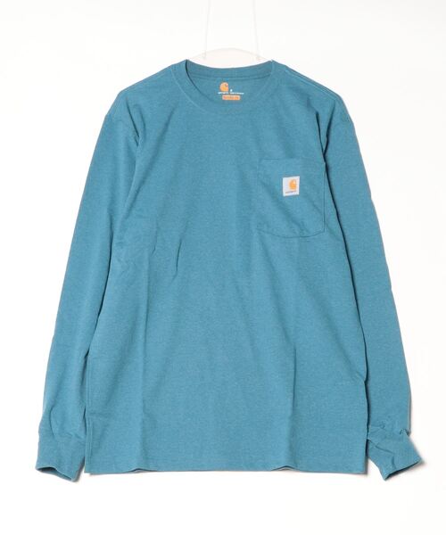 Carhartt(カーハート)の「【T9】【CARHARTT/カーハート】LONG SLEEVE WORKWEAR POCKET ヘビーオンスビッグシルエットポケットロンT K126(Tシャツ/カットソー・メンズ・グリーン系1/ダークオレンジ/ワインレッド/オリーブドラブ/ブルー/スモークピンク/ダークブルー/チェリーレッド/ライム/グリーン/オレンジ系/マルーン/ブルー系その他/チャコールグレー/ブルー系その他2/ヘザーグレー/ネイビー/ダークブラウン/オートミール/ブラック・MEDIUM/SMALL/LARGE/X-LARGE/XX-LARGE)」の12枚目の写真