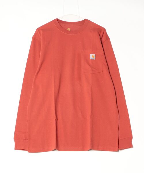 Carhartt(カーハート)の「【T9】【CARHARTT/カーハート】LONG SLEEVE WORKWEAR POCKET ヘビーオンスビッグシルエットポケットロンT K126(Tシャツ/カットソー・メンズ・グリーン系1/ダークオレンジ/ワインレッド/オリーブドラブ/ブルー/スモークピンク/ダークブルー/チェリーレッド/ライム/グリーン/オレンジ系/マルーン/ブルー系その他/チャコールグレー/ブルー系その他2/ヘザーグレー/ネイビー/ダークブラウン/オートミール/ブラック・MEDIUM/SMALL/LARGE/X-LARGE/XX-LARGE)」の18枚目の写真