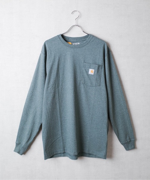Carhartt(カーハート)の「【T9】【CARHARTT/カーハート】LONG SLEEVE WORKWEAR POCKET ヘビーオンスビッグシルエットポケットロンT K126(Tシャツ/カットソー・メンズ・グリーン系1/ダークオレンジ/ワインレッド/オリーブドラブ/ブルー/スモークピンク/ダークブルー/チェリーレッド/ライム/グリーン/オレンジ系/マルーン/ブルー系その他/チャコールグレー/ブルー系その他2/ヘザーグレー/ネイビー/ダークブラウン/オートミール/ブラック・MEDIUM/SMALL/LARGE/X-LARGE/XX-LARGE)」の10枚目の写真