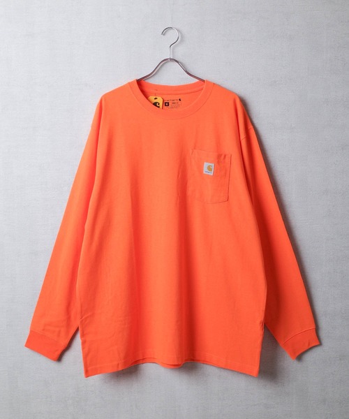 Carhartt(カーハート)の「【T9】【CARHARTT/カーハート】LONG SLEEVE WORKWEAR POCKET ヘビーオンスビッグシルエットポケットロンT K126(Tシャツ/カットソー・メンズ・グリーン系1/ダークオレンジ/ワインレッド/オリーブドラブ/ブルー/スモークピンク/ダークブルー/チェリーレッド/ライム/グリーン/オレンジ系/マルーン/ブルー系その他/チャコールグレー/ブルー系その他2/ヘザーグレー/ネイビー/ダークブラウン/オートミール/ブラック・MEDIUM/SMALL/LARGE/X-LARGE/XX-LARGE)」の20枚目の写真