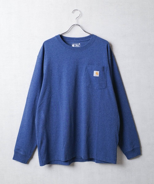 Carhartt(カーハート)の「【T9】【CARHARTT/カーハート】LONG SLEEVE WORKWEAR POCKET ヘビーオンスビッグシルエットポケットロンT K126(Tシャツ/カットソー・メンズ・グリーン系1/ダークオレンジ/ワインレッド/オリーブドラブ/ブルー/スモークピンク/ダークブルー/チェリーレッド/ライム/グリーン/オレンジ系/マルーン/ブルー系その他/チャコールグレー/ブルー系その他2/ヘザーグレー/ネイビー/ダークブラウン/オートミール/ブラック・MEDIUM/SMALL/LARGE/X-LARGE/XX-LARGE)」の14枚目の写真
