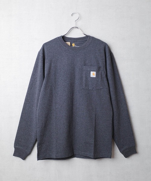 Carhartt(カーハート)の「【T9】【CARHARTT/カーハート】LONG SLEEVE WORKWEAR POCKET ヘビーオンスビッグシルエットポケットロンT K126(Tシャツ/カットソー・メンズ・グリーン系1/ダークオレンジ/ワインレッド/オリーブドラブ/ブルー/スモークピンク/ダークブルー/チェリーレッド/ライム/グリーン/オレンジ系/マルーン/ブルー系その他/チャコールグレー/ブルー系その他2/ヘザーグレー/ネイビー/ダークブラウン/オートミール/ブラック・MEDIUM/SMALL/LARGE/X-LARGE/XX-LARGE)」の3枚目の写真