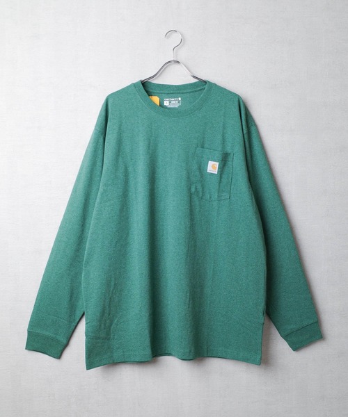 Carhartt(カーハート)の「【T9】【CARHARTT/カーハート】LONG SLEEVE WORKWEAR POCKET ヘビーオンスビッグシルエットポケットロンT K126(Tシャツ/カットソー・メンズ・グリーン系1/ダークオレンジ/ワインレッド/オリーブドラブ/ブルー/スモークピンク/ダークブルー/チェリーレッド/ライム/グリーン/オレンジ系/マルーン/ブルー系その他/チャコールグレー/ブルー系その他2/ヘザーグレー/ネイビー/ダークブラウン/オートミール/ブラック・MEDIUM/SMALL/LARGE/X-LARGE/XX-LARGE)」の8枚目の写真
