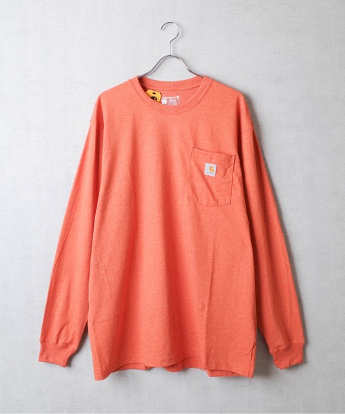 Carhartt(カーハート)の「【T9】【CARHARTT/カーハート】LONG SLEEVE WORKWEAR POCKET ヘビーオンスビッグシルエットポケットロンT K126(Tシャツ/カットソー・メンズ・グリーン系1/ダークオレンジ/ワインレッド/オリーブドラブ/ブルー/スモークピンク/ダークブルー/チェリーレッド/ライム/グリーン/オレンジ系/マルーン/ブルー系その他/チャコールグレー/ブルー系その他2/ヘザーグレー/ネイビー/ダークブラウン/オートミール/ブラック・MEDIUM/SMALL/LARGE/X-LARGE/XX-LARGE)」の19枚目の写真