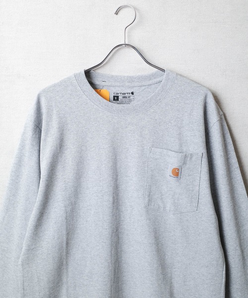 Carhartt(カーハート)の「【T9】【CARHARTT/カーハート】LONG SLEEVE WORKWEAR POCKET ヘビーオンスビッグシルエットポケットロンT K126(Tシャツ/カットソー・メンズ・グリーン系1/ダークオレンジ/ワインレッド/オリーブドラブ/ブルー/スモークピンク/ダークブルー/チェリーレッド/ライム/グリーン/オレンジ系/マルーン/ブルー系その他/チャコールグレー/ブルー系その他2/ヘザーグレー/ネイビー/ダークブラウン/オートミール/ブラック・MEDIUM/SMALL/LARGE/X-LARGE/XX-LARGE)」の21枚目の写真