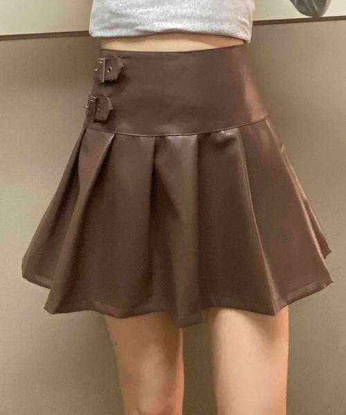 NANEA(ナネア)の「サイドベルト付きプリーツミニスカート(スカート・レディース・ブラック/ブラウン・LARGE/MEDIUM/SMALL)」の15枚目の写真