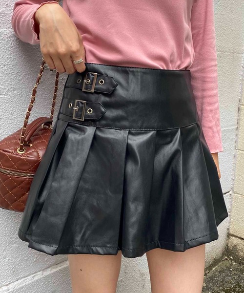 NANEA(ナネア)の「サイドベルト付きプリーツミニスカート(スカート・レディース・ブラック/ブラウン・LARGE/MEDIUM/SMALL)」の8枚目の写真