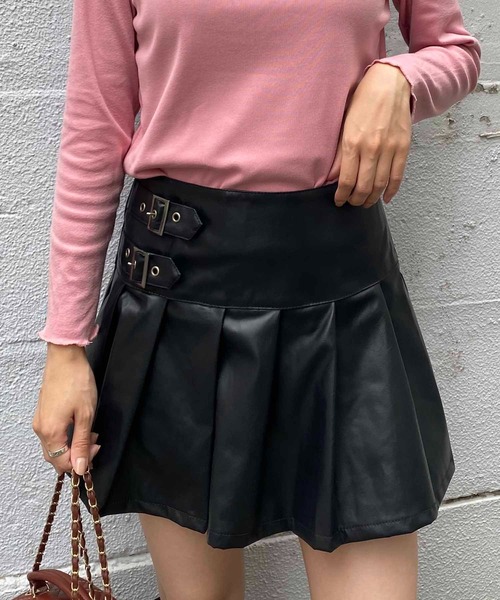 NANEA(ナネア)の「サイドベルト付きプリーツミニスカート(スカート・レディース・ブラック/ブラウン・LARGE/MEDIUM/SMALL)」の9枚目の写真