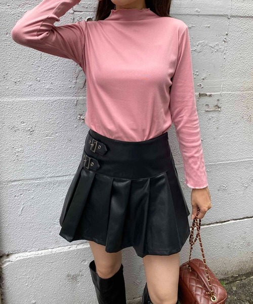 NANEA(ナネア)の「サイドベルト付きプリーツミニスカート(スカート・レディース・ブラック/ブラウン・LARGE/MEDIUM/SMALL)」の10枚目の写真