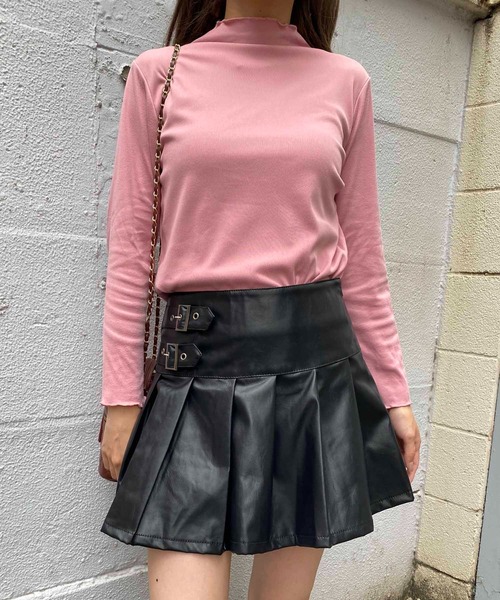 NANEA(ナネア)の「サイドベルト付きプリーツミニスカート(スカート・レディース・ブラック/ブラウン・LARGE/MEDIUM/SMALL)」の7枚目の写真