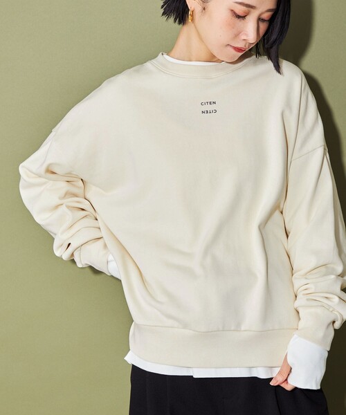 CITEN（シテン）の「＜CITEN＞ロゴスウェット（スウェット・レディース・ライトグレー/ライトブルー/オフホワイト・FREE）」の2枚目の写真