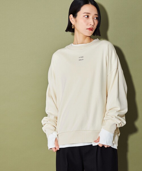 CITEN（シテン）の「＜CITEN＞ロゴスウェット（スウェット・レディース・ライトグレー/ライトブルー/オフホワイト・FREE）」の7枚目の写真