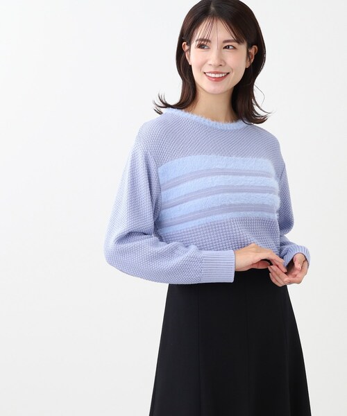 【セール】【洗える】フェザーボーダーニット（ニット/セーター）｜Reflect（リフレクト） 7,800円