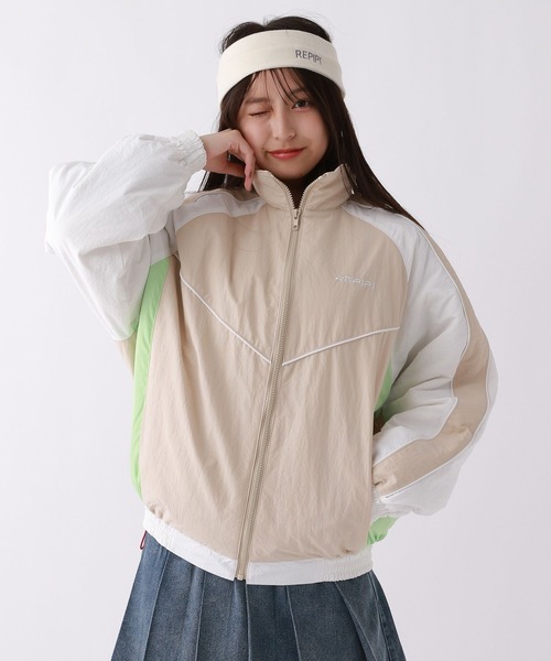 repipi armario（レピピ アルマリオ）の「カラーブロックキルトブルゾン（ブルゾン・キッズ・ブラック/ネイビー/ベージュ・LARGE/MEDIUM/SMALL）」の2枚目の写真