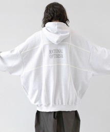 ユニセックスパーカー ビッグシルエットパーカー ロングスウェット パーカー　レタリングトップス