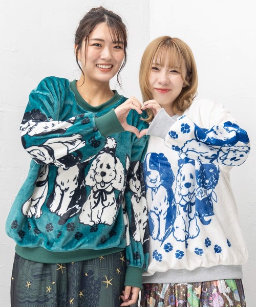 【セール】143706：ワンちゃんネコちゃん柄 ふわふわフランネルプルオーバー（Tシャツ/カットソー）｜ScoLar（スカラー） mdprevattcaulkingandwaterproofing.com