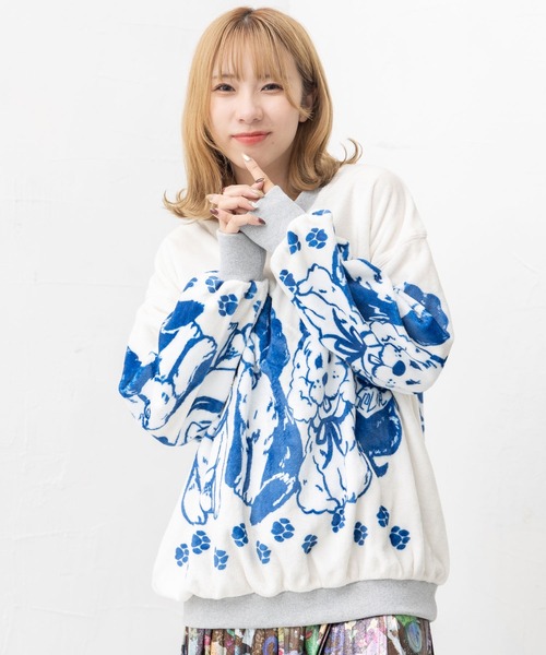 【セール】143706：ワンちゃんネコちゃん柄 ふわふわフランネルプルオーバー（Tシャツ/カットソー）｜ScoLar（スカラー） mdprevattcaulkingandwaterproofing.com