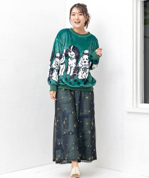 【セール】143706：ワンちゃんネコちゃん柄 ふわふわフランネルプルオーバー（Tシャツ/カットソー）｜ScoLar（スカラー） mdprevattcaulkingandwaterproofing.com