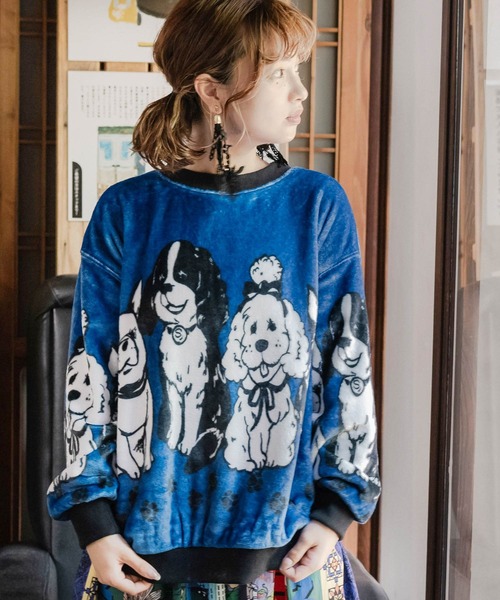 【セール】143706：ワンちゃんネコちゃん柄 ふわふわフランネルプルオーバー（Tシャツ/カットソー）｜ScoLar（スカラー） mdprevattcaulkingandwaterproofing.com