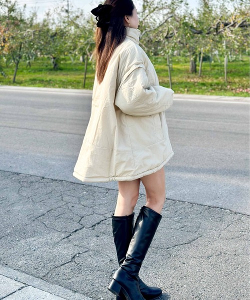 Per sist ence（パーシエンス）の「中綿2WAYモンスターパーカー（ダウンジャケット/コート・レディース・チャコールグレー/ベージュ/アイボリー/ブラック・FREE）」の16枚目の写真