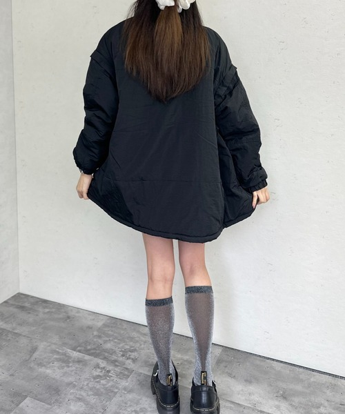 Per sist ence（パーシエンス）の「中綿2WAYモンスターパーカー（ダウンジャケット/コート・レディース・チャコールグレー/ベージュ/アイボリー/ブラック・FREE）」の9枚目の写真