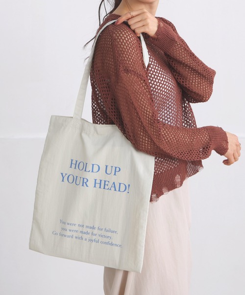 ALTROSE(アルトローズ)の「ロゴプリント A4 トートバッグ(トートバッグ・レディース・ブルー/アイボリー/ブラック/キャメル/モスグリーン/ピンク・FREE)」の2枚目の写真