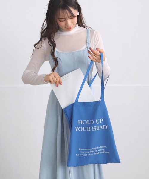 ALTROSE(アルトローズ)の「ロゴプリント A4 トートバッグ(トートバッグ・レディース・ブルー/アイボリー/ブラック/キャメル/モスグリーン/ピンク・FREE)」の20枚目の写真