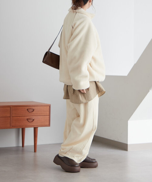 NUNIFE（ユニフィー）の「【NUNIFE】《さやべびコラボ》ロゴ刺繍ブルゾン（ブルゾン・レディース・ベージュ/チャコールグレー/アイボリー・MEDIUM/LARGE）」の7枚目の写真