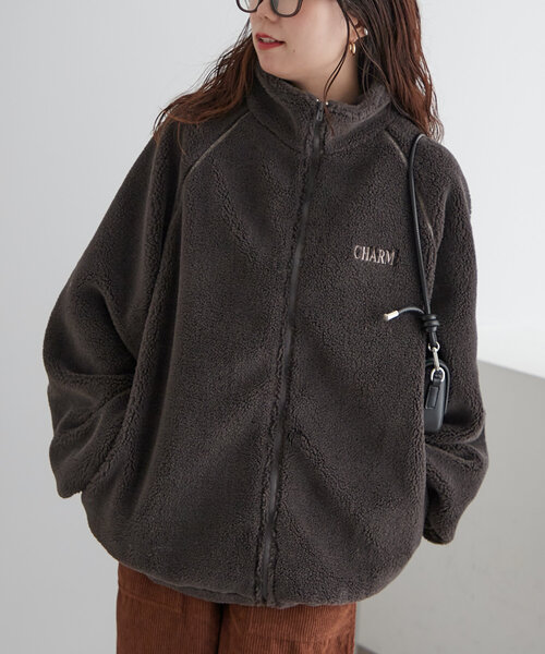 NUNIFE（ユニフィー）の「【NUNIFE】《さやべびコラボ》ロゴ刺繍ブルゾン（ブルゾン・レディース・ベージュ/チャコールグレー/アイボリー・MEDIUM/LARGE）」の11枚目の写真